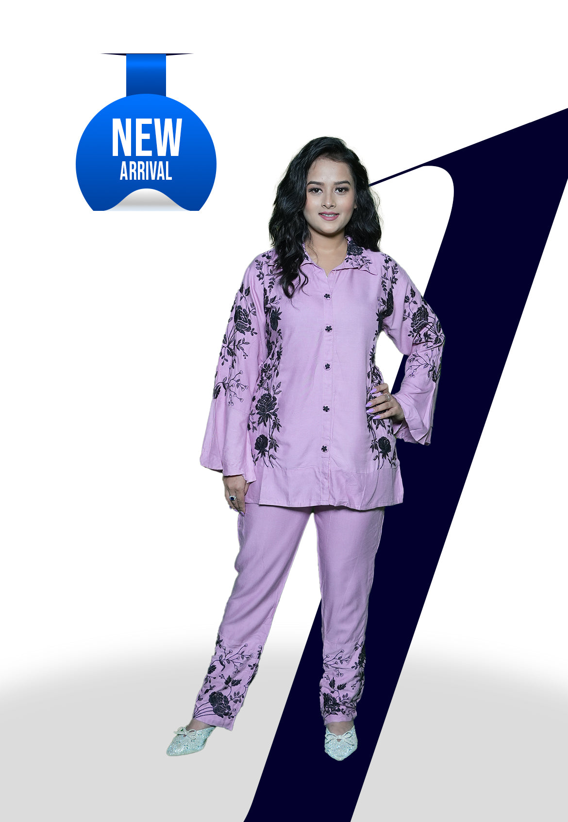 VAMIKACOLLARED FANCY HEAVY RAYON READYMADE WESTERN CORD SET
