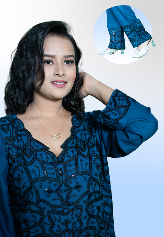 VAMIKA FANCY HEAVY RAYON READYMADE WESTERN CORD SET